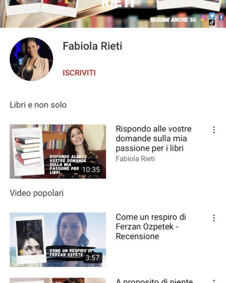Canale YouTube Fabiola Rieti